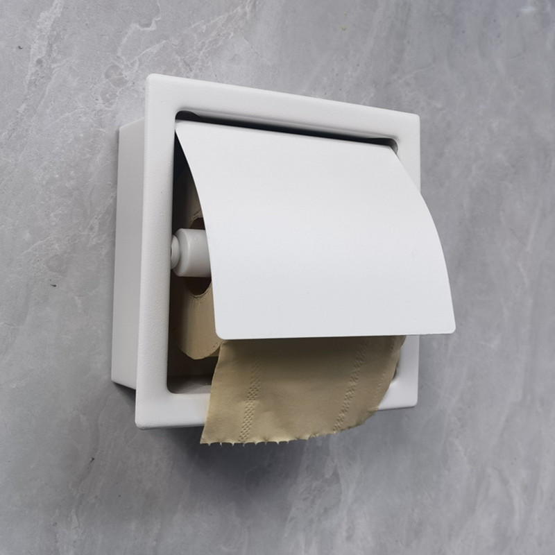 White Recessed Paper Holder